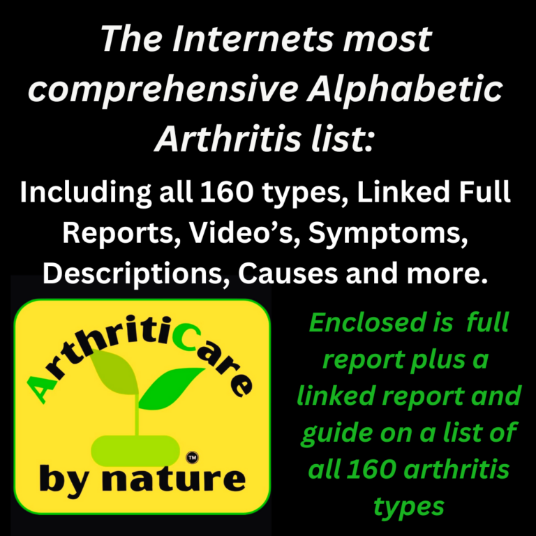 Arthritis list 100 types, including Linked Full Reports, Remission